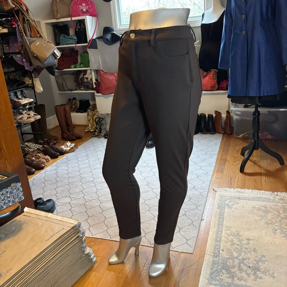 MICHAEL KORS Women’s Tapered Leg Skinny Stretch Brown Pants Sz 8